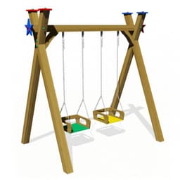 Ahşap Dış Mekan İkili Salıncak